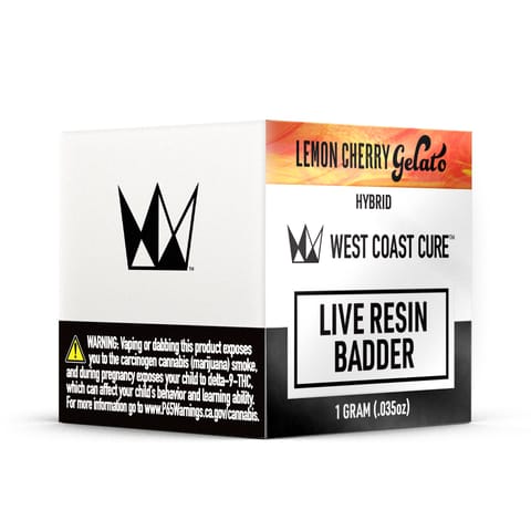 KB - WEST COAST CURE - LIVE RESIN BADDER - LEMON CHERRY GELATO - 1G