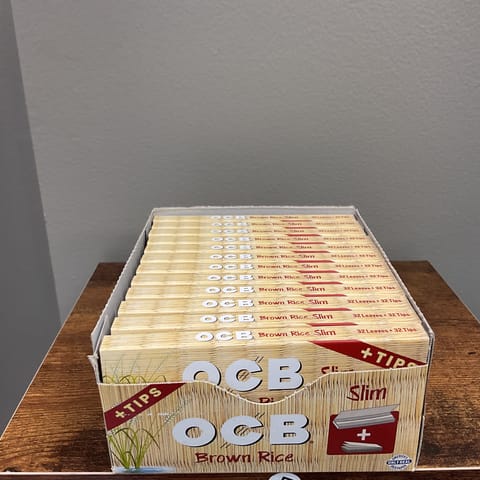 OCB Brown Rice Slim Papers + Tips