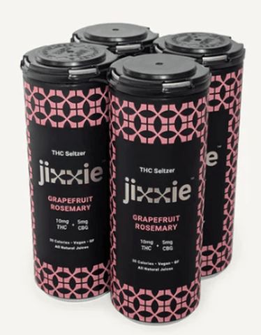 Jixxie - Grapefruit Rosemary THC:CBG Hemp Seltzer - 12oz - Grapefruit - 10mg - 4 Pack