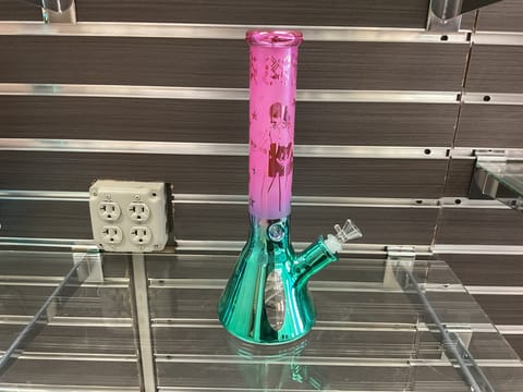 Pink Green Hallow Music Bong