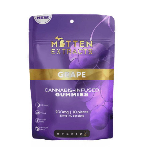 Grape - Mitten Extracts - Gummies - Hybrid - 200MG**