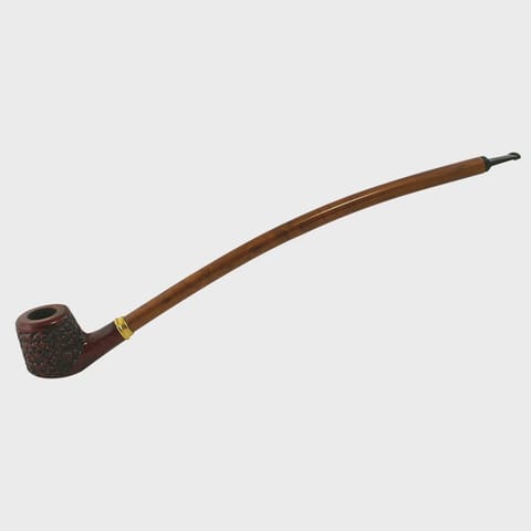 Pulsar Shire Pipes Curved Engraved Swirls Wood Smoking Pipe | 15"