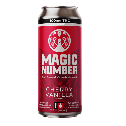 MAGIC NUMBER | LIVE RESIN SODA | CHERRY VANILLA | INDICA | 100MG TOTAL | 12 FL/OZ
