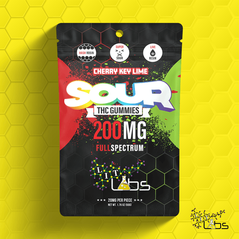 Lit Labs Sour Cherry Key Lime Gummies 200mg