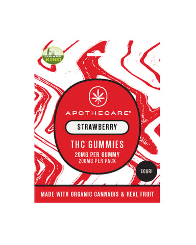 Apothecare Certified Organic Sour Strawberry Gummies