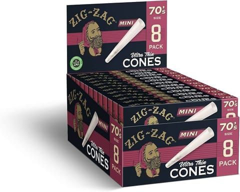 Zig Zag Ultra-Thin 24PK Cones 70mm (YBW)