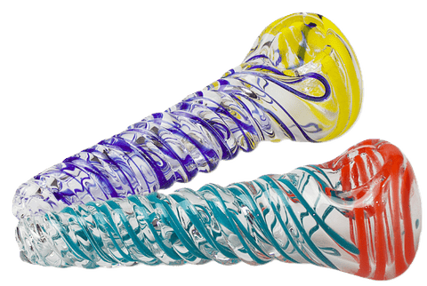 GLASS HANDPIPE - TWIST LINES | ~4"