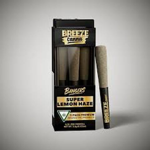 Super Lemon Haze  - Breeze - Bangers - Pre-Roll - .7g x 5pk**