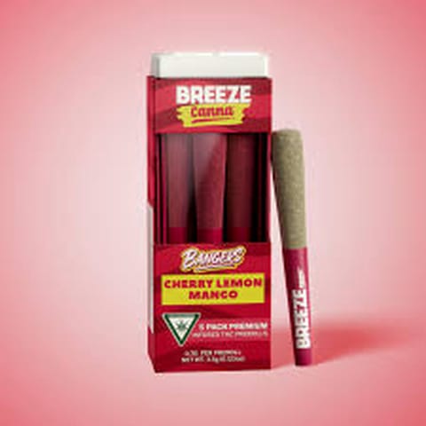 Cherry Lemon Mango - Breeze - Bangers - Pre-Roll - .7g x 5pk**