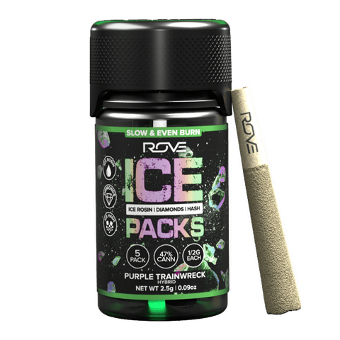 Purple Trainwreck Ice Packs Hash Infused - Five Pack (5) 0.6g Joints