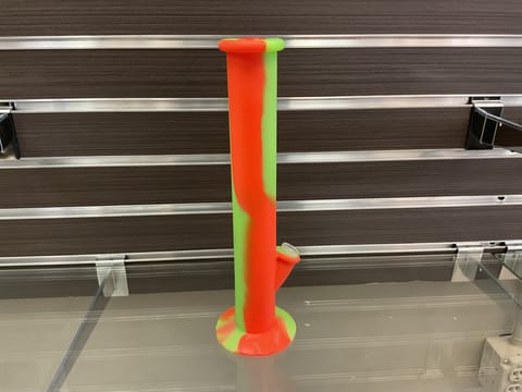 Orange Green Silicon Bong