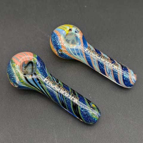 Phoenix 4" Dichro Twist Roped Hand Pipe