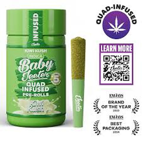 Jeeter | Kiwi Kush | Infused Prerolls | Indica | 2.5g | 5pk