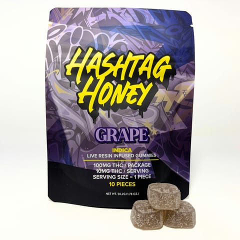 Hashtag Honey | Grape | Live Resin Gummies | 100mg