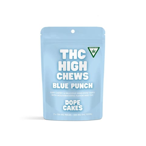 Blue Punch 200mg High Chews 2 ct. x 100mg | Dope Cakes