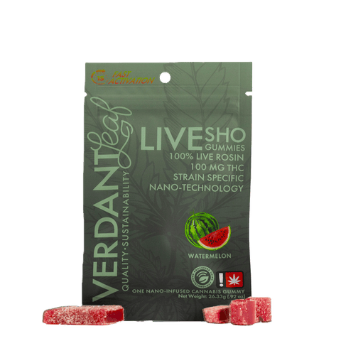 ROSIN NANO GUMMY | WATERMELON | PAPAYA BOMB | INDICA DOMINANT HYBRID | 100MG TOTAL | 1 SCORED GUMMY