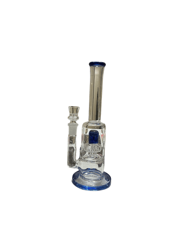 10.5* Straight Glass Water Pipe with Showerhead Percolator | Blue