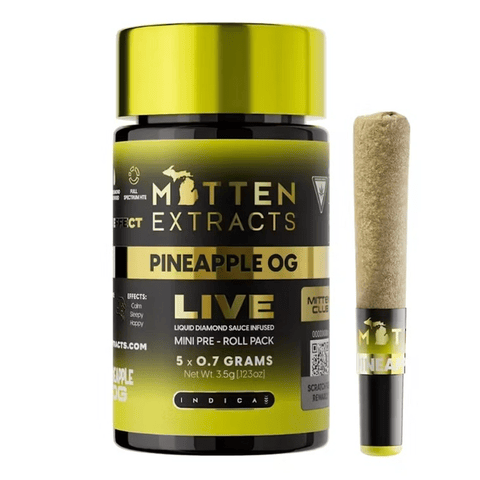 Mitten Extracts | Live Sauce Infused | Minis (5x0.7g) | 3.5g | Pineapple OG