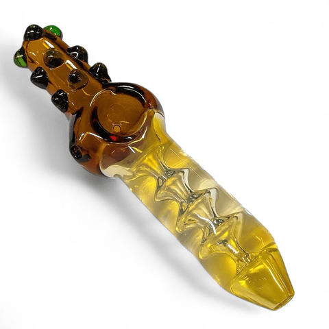 Dotted Top Spiral Body Handpipe - Brown