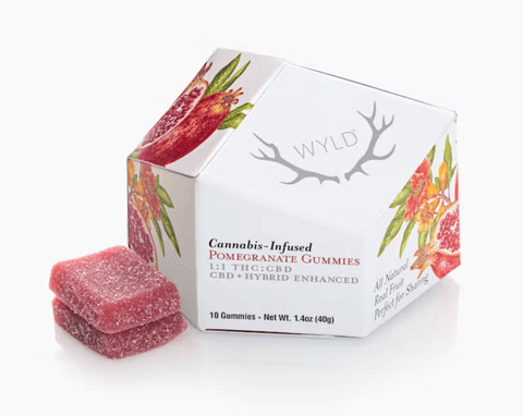WYLD | Pomegranate | 1:1 | CBD Hybrid Enhanced Gummies | 40g