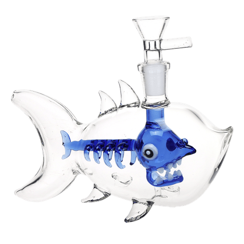 Fish Bone Glass Bubbler 6.25"