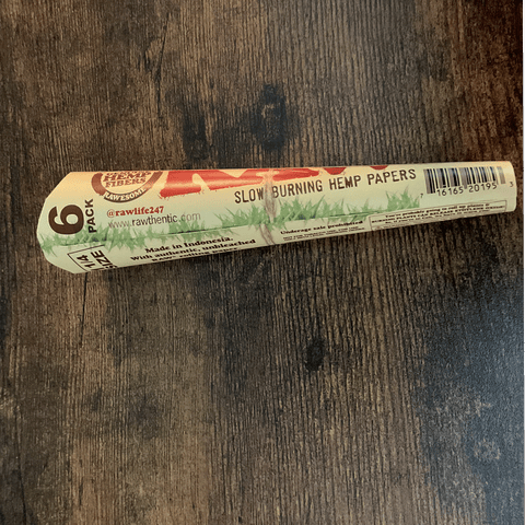Raw Organic Hemp 1 1/4 Cones 6 Pack