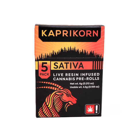 LIVE RESIN INFUSED PRE-ROLL MULTI-PACK | JACK HERER & TRAINWRECK | SATIVA | 0.9 GRAM | X5