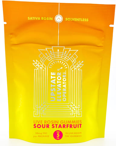 Sour Starfruit, 5mg. Live Rosin Gummies