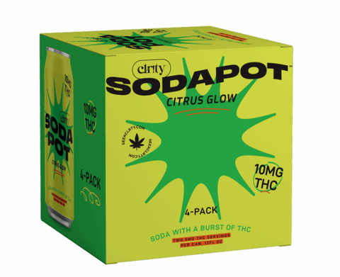 Clr!ty Soda Pot - 10mg THC Soda - 12oz - Citrus Glow - 4 Pack