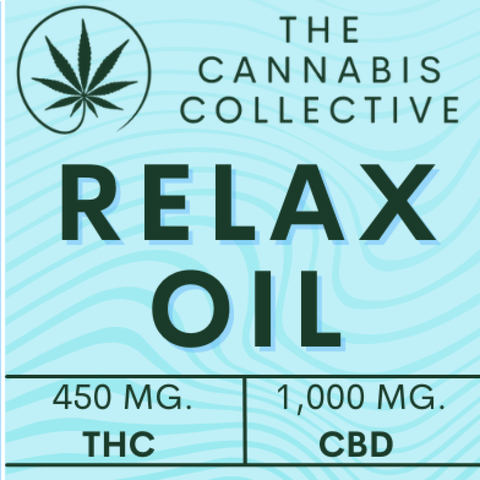 Hash Rosin Relax Oil 450mg THC/ 1000mg CBD by THe Cannabis Collective