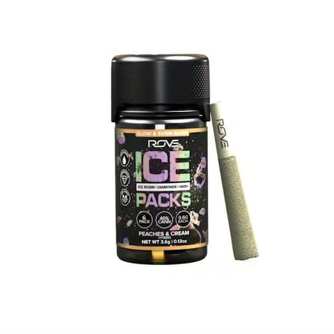 Rove | ICE Peaches & Cream | Infused Prerolls | Hybrid | 3.6g | 6pk