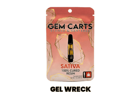 GEM CARTS | CURED RESIN CARTRIDGE | GEL WRECK | SATIVA | 1 GRAM | 510 THREAD