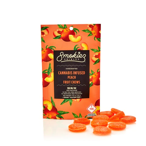 Smokiez Fruit Chews | Peach Sativa 100mg Rec
