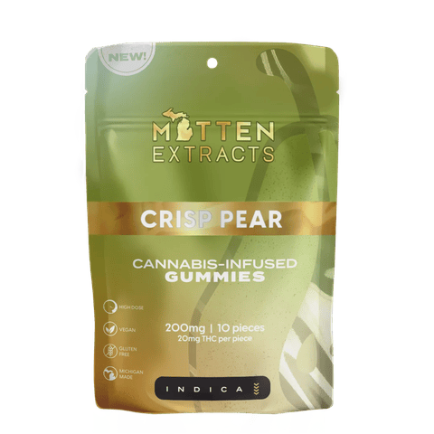 Crisp Pear - Mitten Extracts - Gummies - Indica - 200MG**