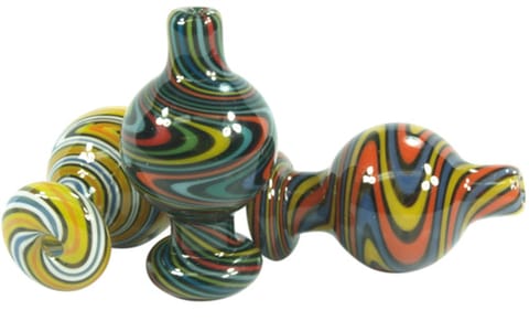 Flat Top Glass Carb Cap Full Wig Wag | Assorted Colors