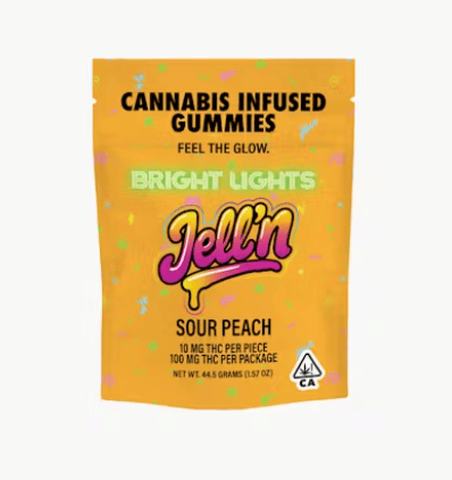 Bright Lights | Jell'n Sour Peach | Gummies | Hybrid | 10pk | 100mg