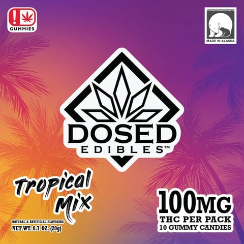 Tropical Mix (100mg) Dosed Gummies 10pk by Dosed Edibles