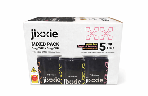 Jixxie - 5mg THC, 5mg CBD Seltzer - Mixed 12-Pack