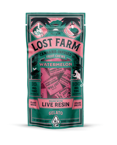 Lost Farm | Live Resin (Gelato) Watermelon (H) | 10mg THC x 10 Fruit Chews