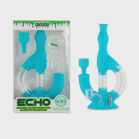 Ooze Echo Silicone Water Pipe - Aqua Teal