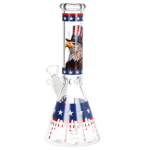 Uncle Eagle Sam Glass Water Pipe 9.75in