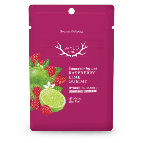 Raspberry Lime 1:1 Wyld Ones 100MG Gummy (Wyld)