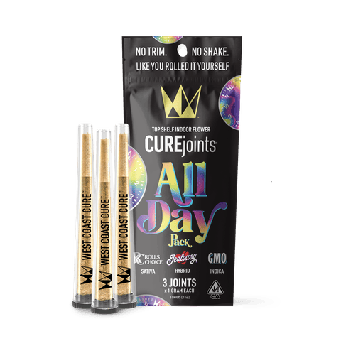 KB - WEST COAST CURE - MIXED LIGHT PREROLL MULTIPACK - ALL DAY PACK - 3G