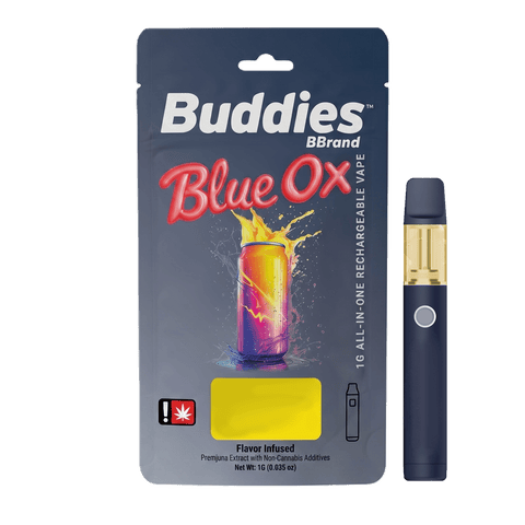 FLAVORED PREMIUM CANNABIS OIL CARTRIDGE | BLUE OX | HYBRID | 1 GRAM | DISPOSABLE