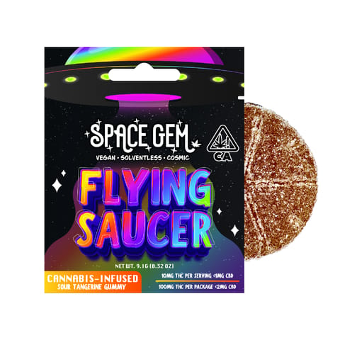 Space Gem | Sour Tangerine | 100mg Flying Saucer Gummy