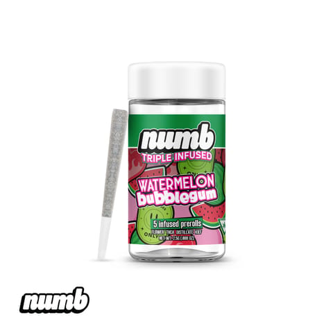 Watermelon Bubblegum | Numb | .5g (5pk) Infused Pre-Rolls