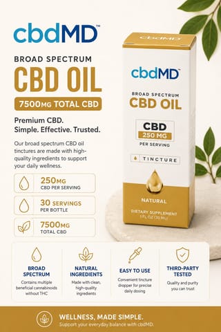 CBD MD 7500mg Broad Spectrum (Natural Flavor)