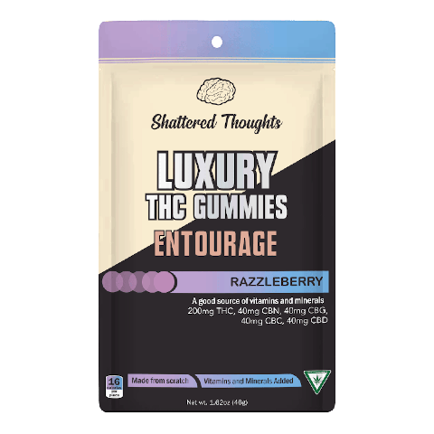 Razzleberry 200mg Entourage THC Gummies | Shattered Thoughts