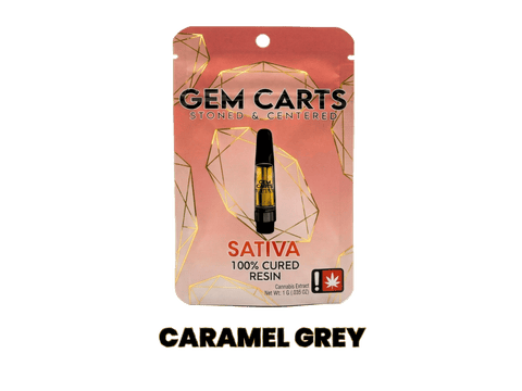 GEM CARTS | CURED RESIN CARTRIDGE | CARAMEL GARY | SATIVA | 1 GRAM | 510 THREAD