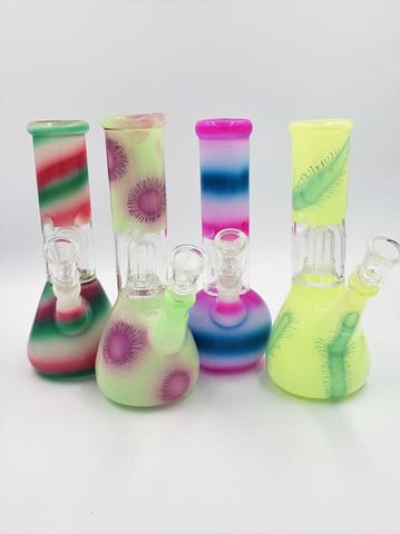 8" Painted Water Pipe w/Percolator (Assorted Colors)